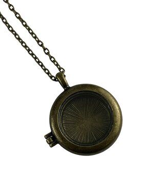 Magnetic Locket DIY Photo Keepsake Necklace Vintage Style — Antiqued Bronze